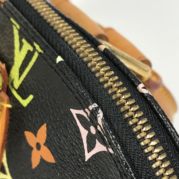 Louis Vuitton Monogram Alma PM Bag Handbag Multicolor Black - Picture 7 of 8